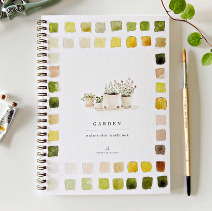 Garden Watercolor Painting Workbook
