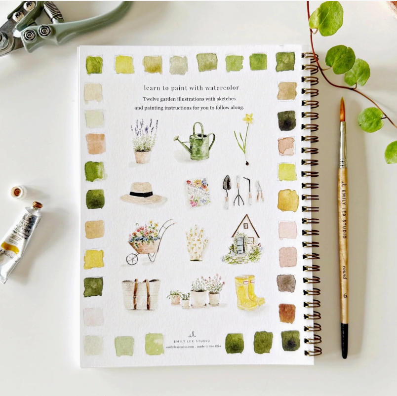 Garden Watercolor Painting Workbook