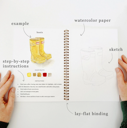 Garden Watercolor Painting Workbook