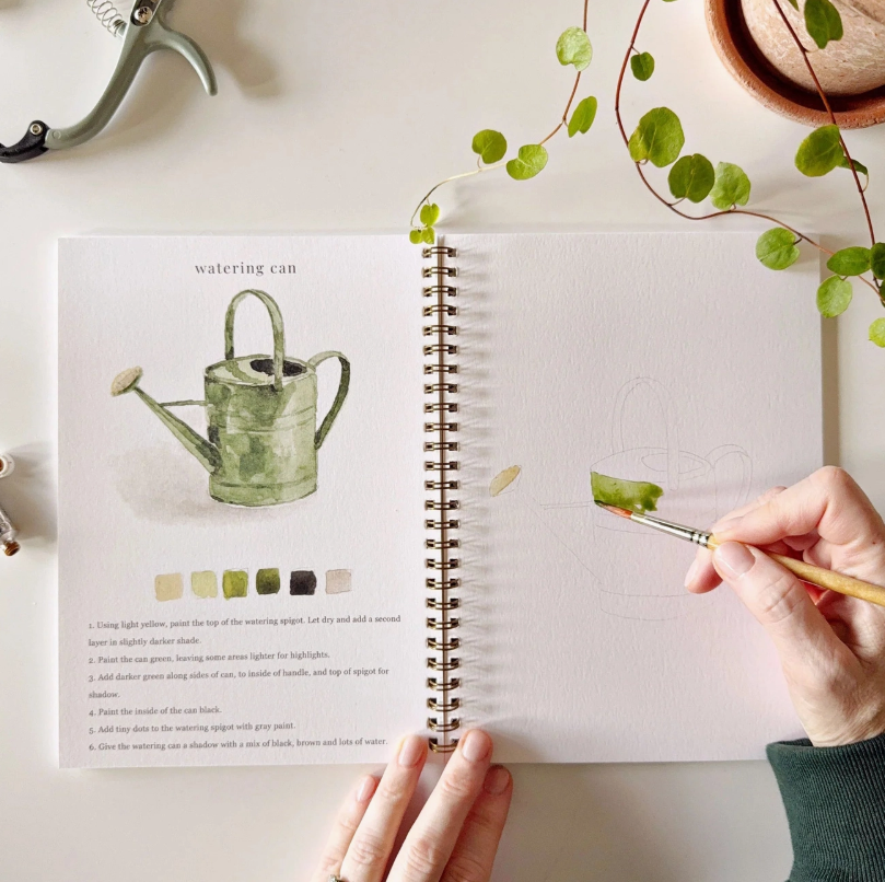 Garden Watercolor Painting Workbook