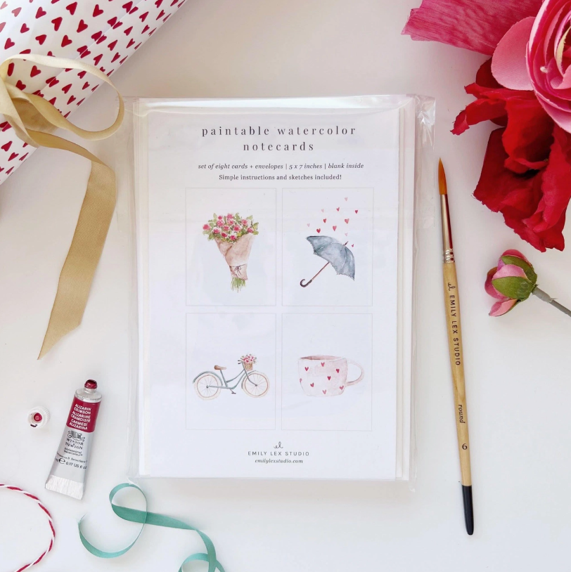 Sweet Love Paintable Watercolor Notecard Set
