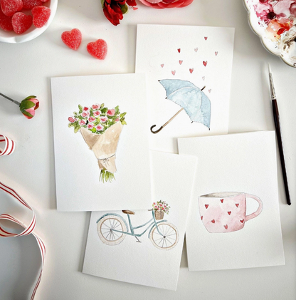 Sweet Love Paintable Watercolor Notecard Set