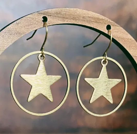 Star Brass Earrings