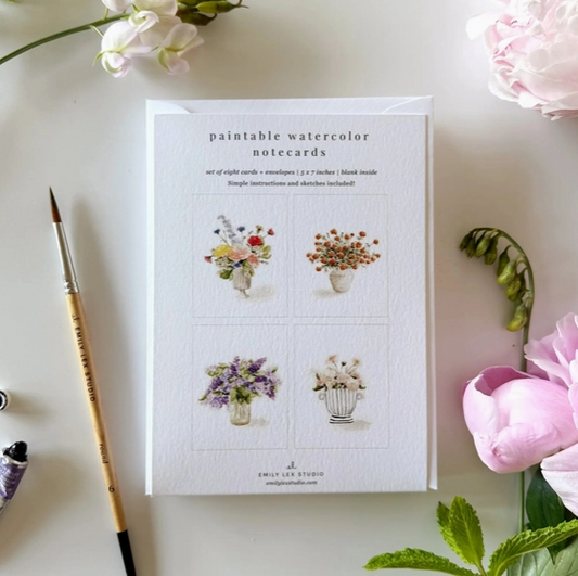 Bouquets Paintable Watercolor Notecard Set