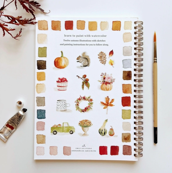 Autumn Watercolor Painting Workbook