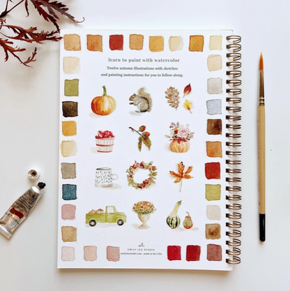 Autumn Watercolor Painting Workbook