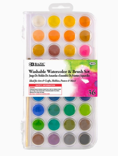Watercolor Paints - 36 Colors with Brush