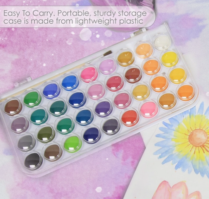 Watercolor Paints - 36 Colors with Brush