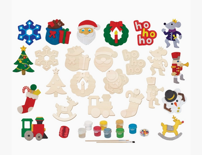 Holiday Ornament Wood Craft & Paint Kit