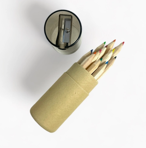 Mini Travel Colored Pencil Set with Built in Sharpener