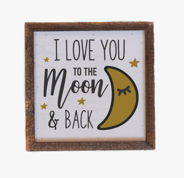 Love You to the Moon Wood Sign