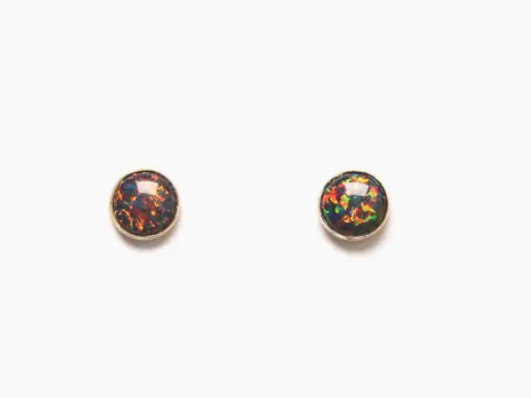 XL Black Opal Studs