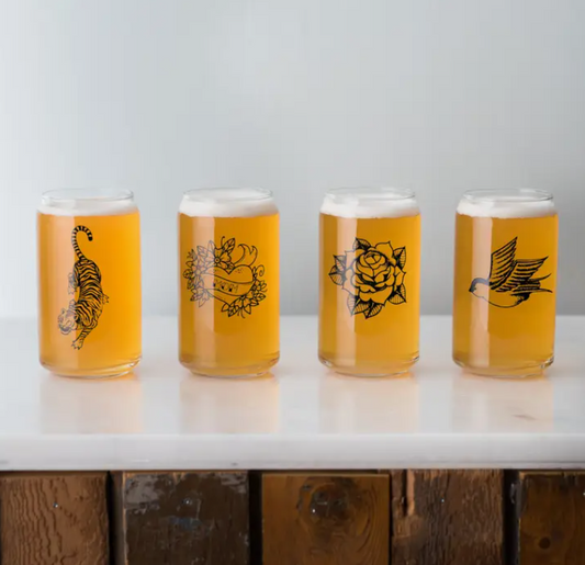 Classic Tattoo Glass Can in