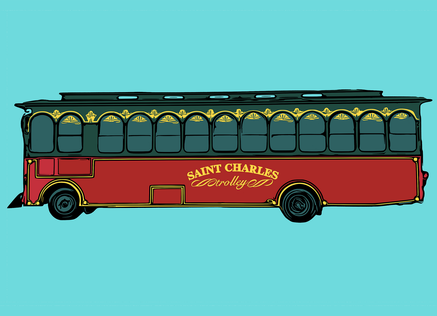 St. Charles Trolly Postcard
