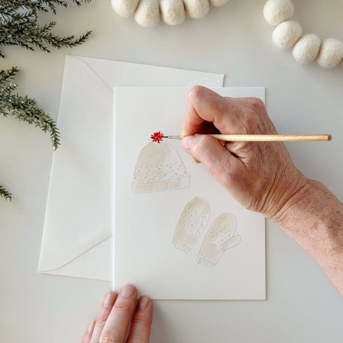 Warm + Cozy Paintable Watercolor Notecard Set