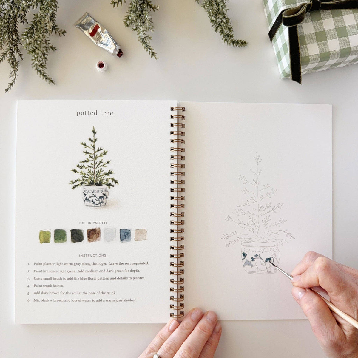 Classic Christmas Watercolor Painting Workbook