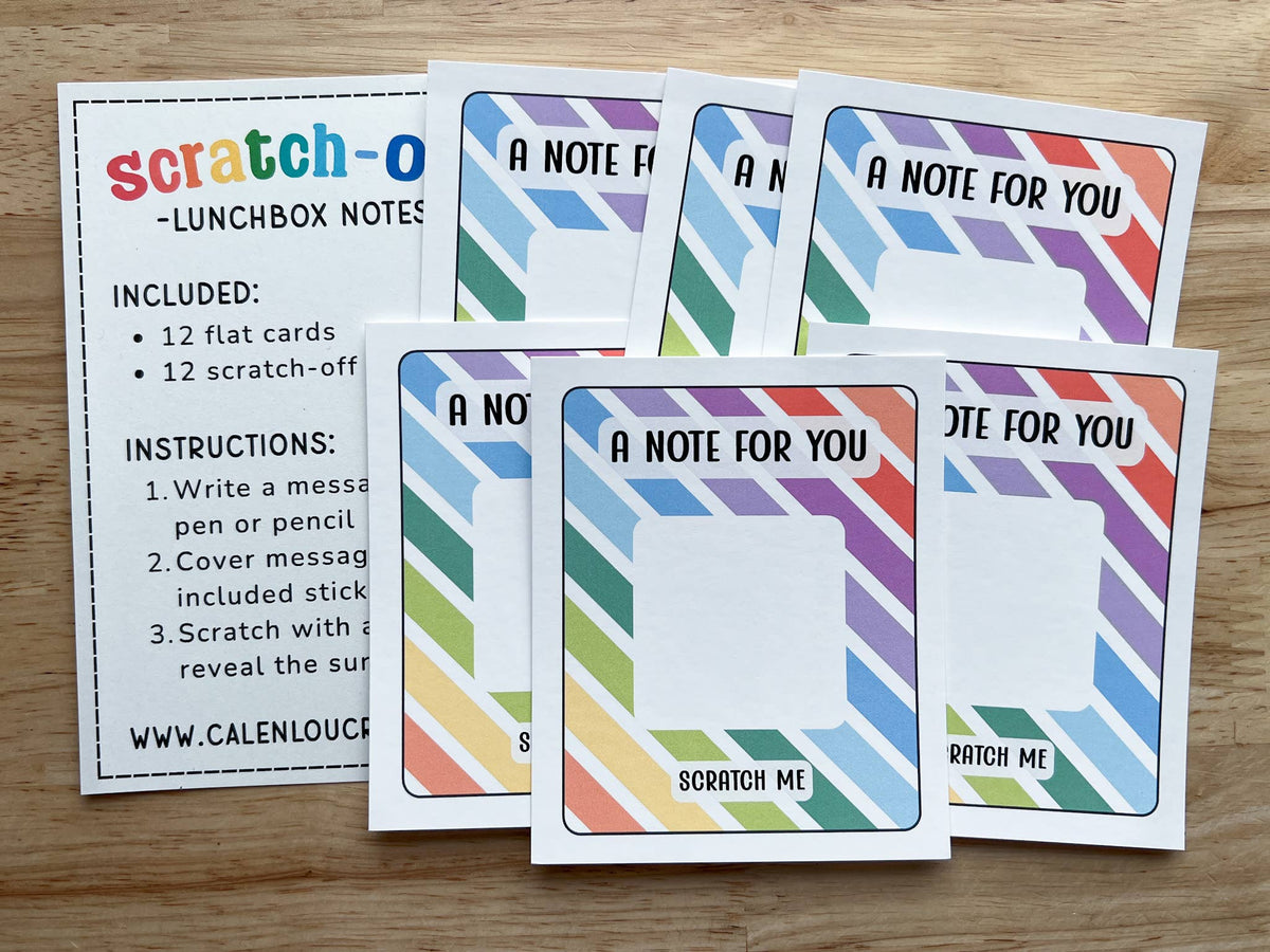 Rainbow Lunch Note Scratch off Cards
