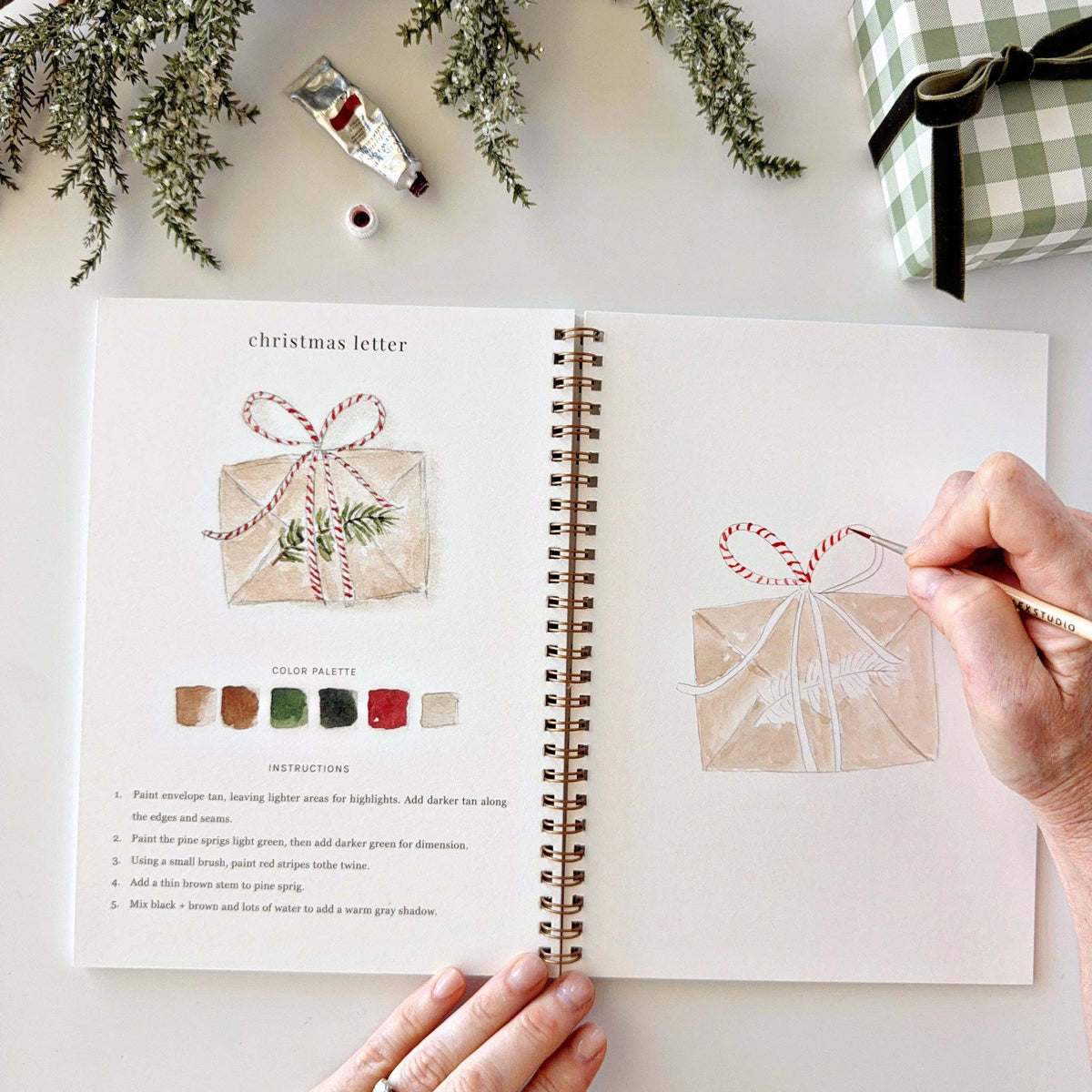 Classic Christmas Watercolor Painting Workbook