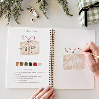 Classic Christmas Watercolor Painting Workbook