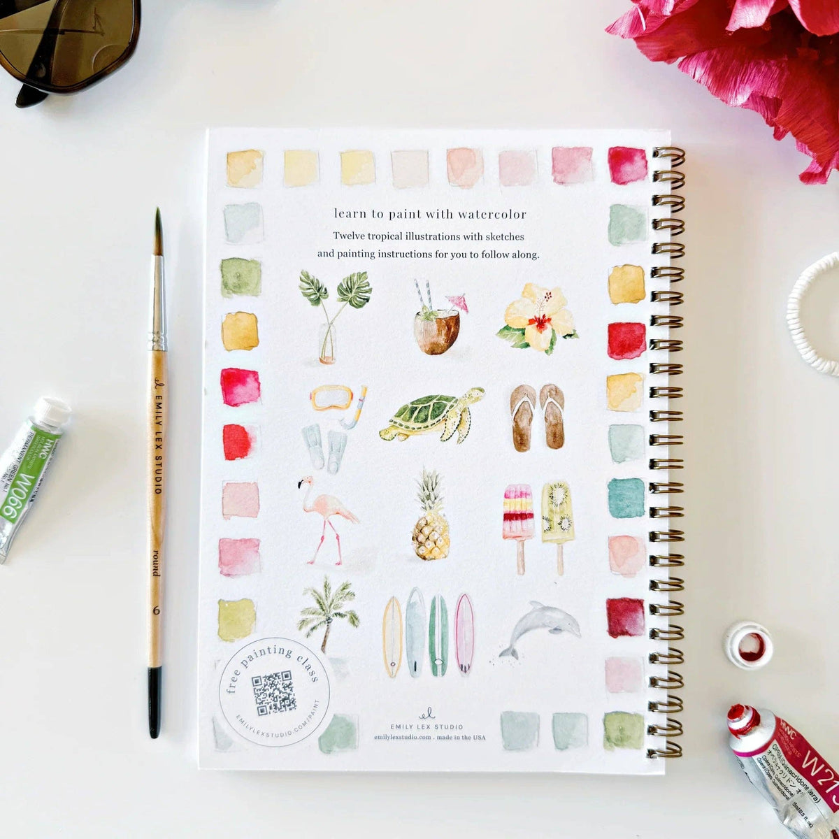 Tropical Watercolor Painting Workbook