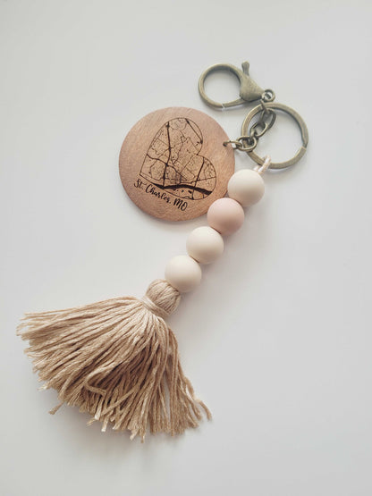 St. Charles Map Keychain