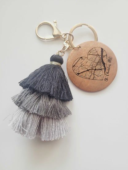 St. Charles Map Keychain