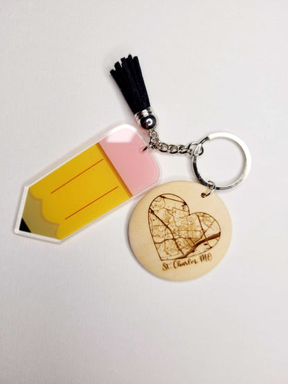 St. Charles Map Keychain