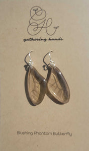 Blushing Phantom Forewing Butterfly Earrings