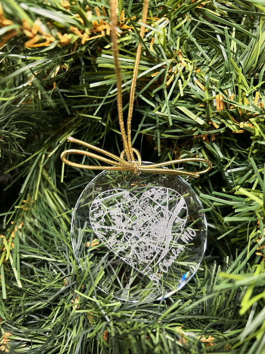 Map of Saint Charles Crystal Ornament