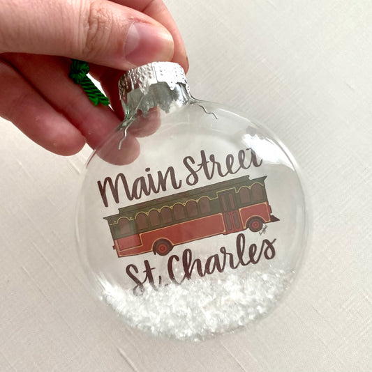 Trolley in the Snow Ornament