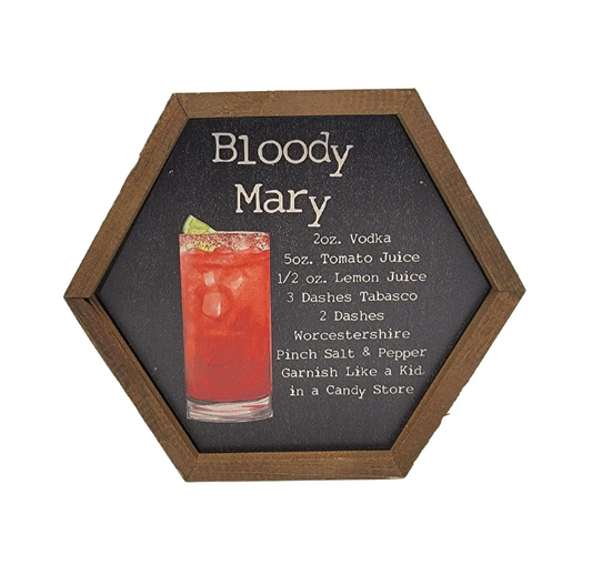 Cocktail Series, Hexagon Wood Sign