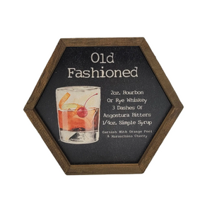 Cocktail Series, Hexagon Wood Sign