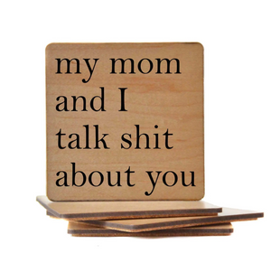 Mom Wood Coaster, 2pk