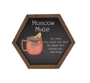 Cocktail Series, Hexagon Wood Sign