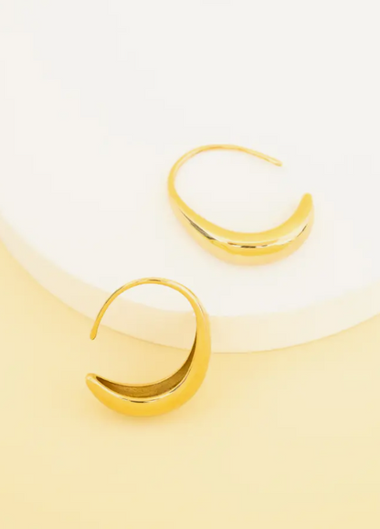 Crescent Moon Thread Drop Earrings