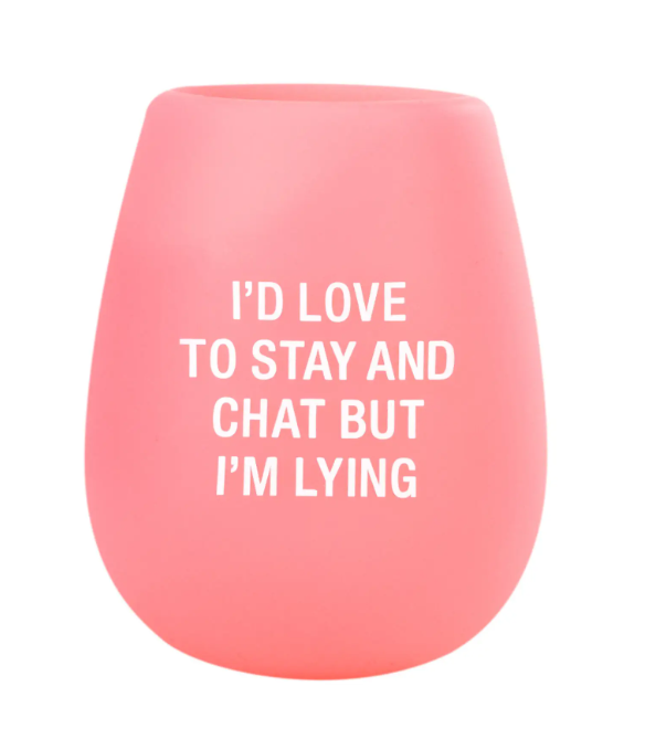 Stay and Chat Silicone Wine Glass