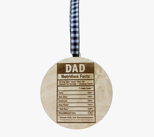 Dad Nutrition Facts Ornament