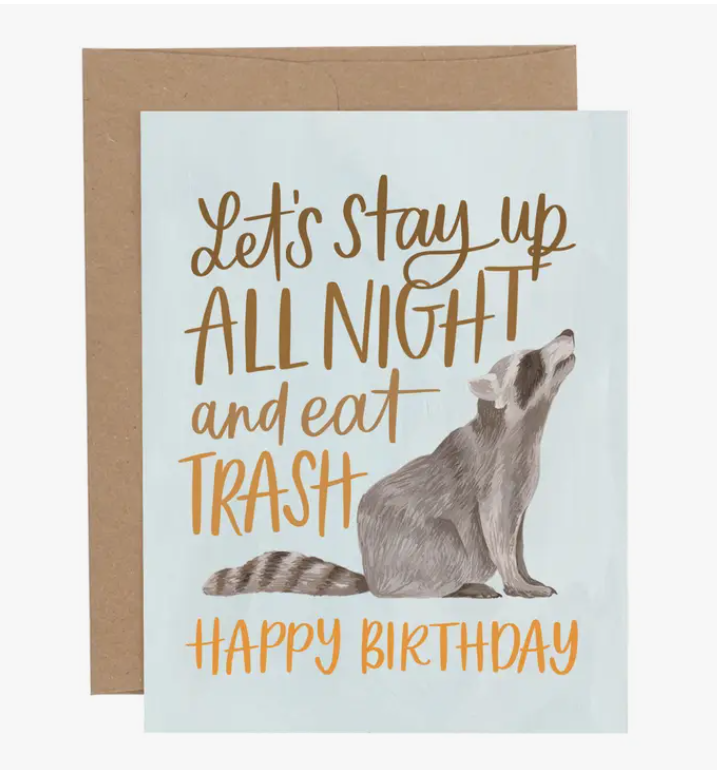Happy Birthday Raccoon Card