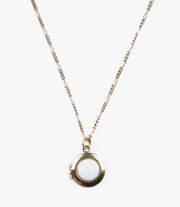 Opal Locket Necklace