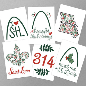 Holiday Cards - STL Themed (Variety Pack of 6)