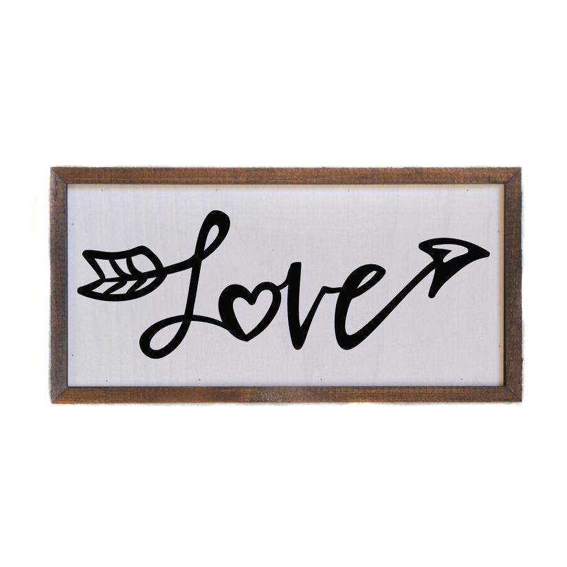 Love Arrow Wood Sign