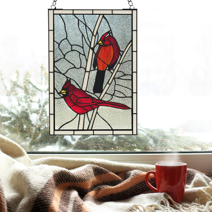 Cardinal Pair Stained Glass