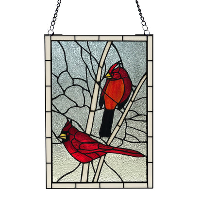 Cardinal Pair Stained Glass