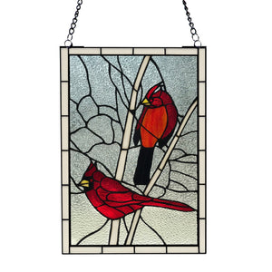 Two Cardinals Stained Glass