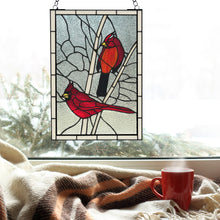 Load image into Gallery viewer, Two Cardinals Stained Glass
