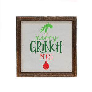 Merry Grinchmas Wood Sign