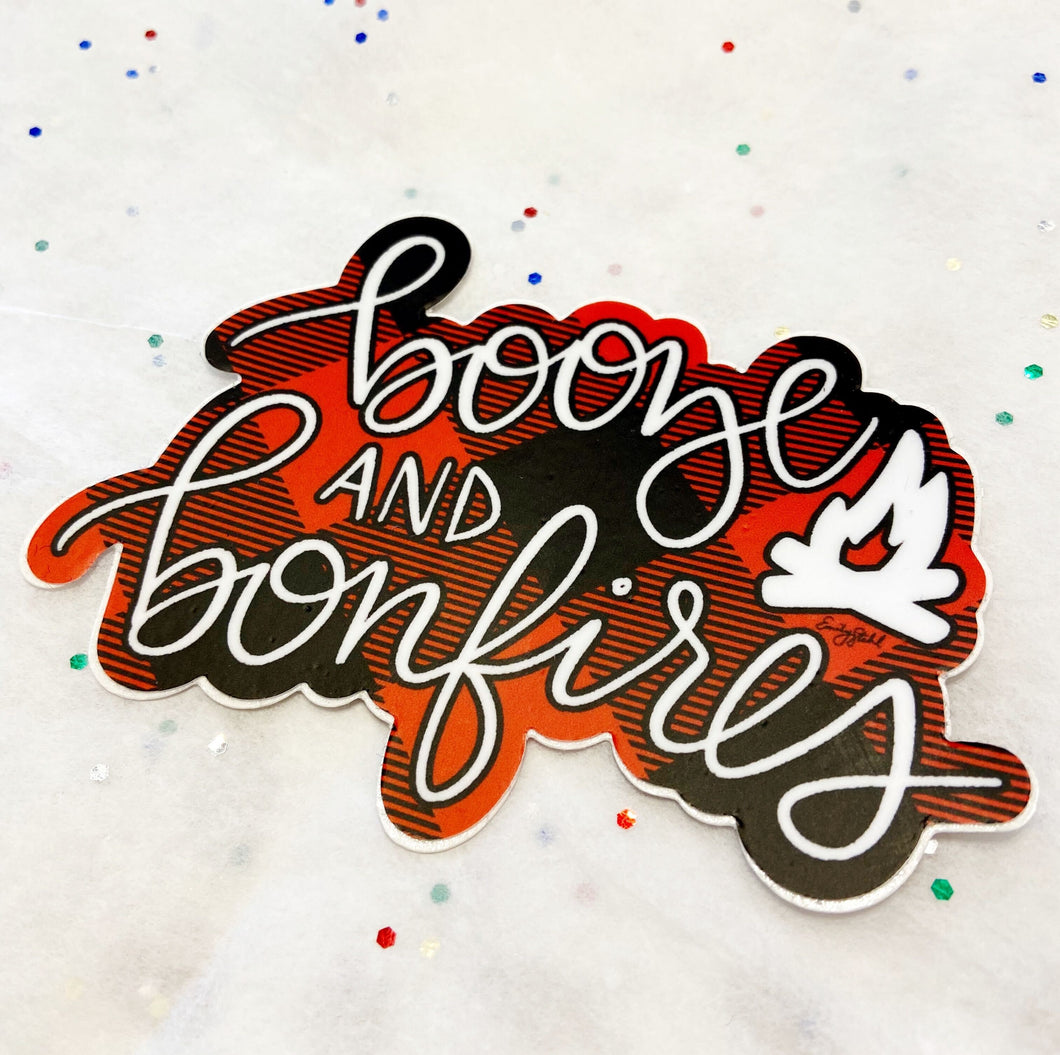 Booze & Bonfires Sticker