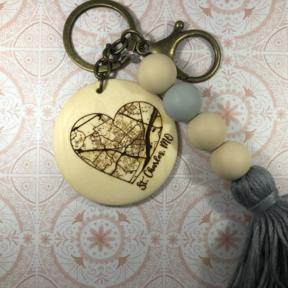 St. Charles Map Keychain