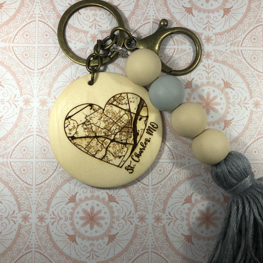 St. Charles Map Keychain